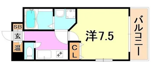 アスヴェル神戸元町【8階】の間取り