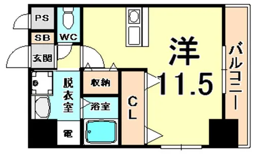 尼崎ヒルズ【3階】の間取り