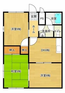 アールコート鹿の子台C棟【102号室】の間取り