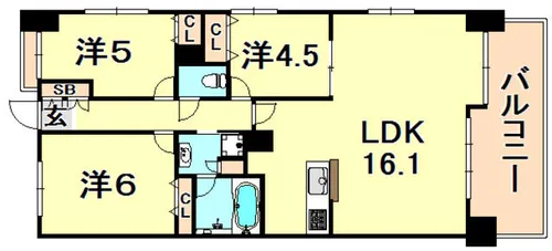 ワコーレ神戸本山中町【2階】の間取り