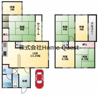 大阪府八尾市郡川6丁目【一戸建】の間取り