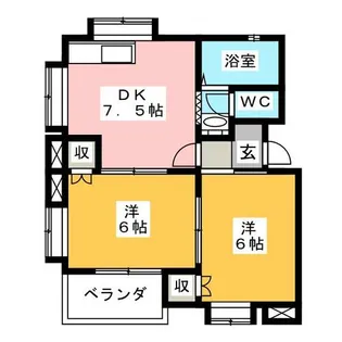 ハイ・ドミール出口【2階】の間取り