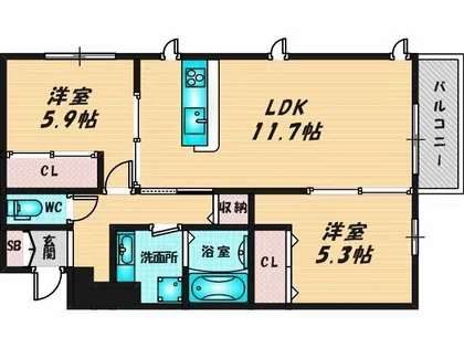 プリマベーラ巽東【1階】の間取り
