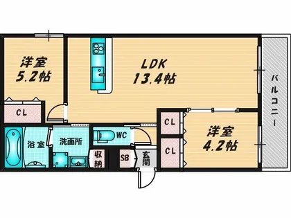 グラン今里NORTH【2階】の間取り