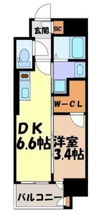 エステムコート名古屋新栄Ⅳネスト【15階】の間取り