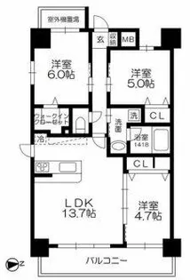 ソル グランデ【401号室】の間取り