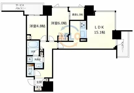 シエリアタワー大阪堀江【6階】の間取り