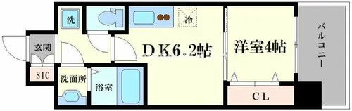 スプランディッド中之島WEST【11階】の間取り