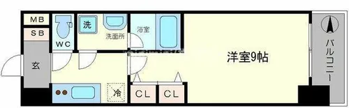 スプランディッド淀屋橋DUE【9階】の間取り