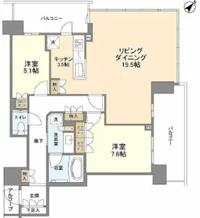 ザ パークハウス中之島タワー【27階】の間取り