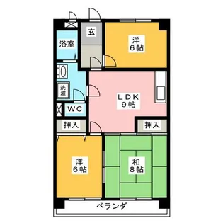 ロイヤルマンション丁田【2階】の間取り