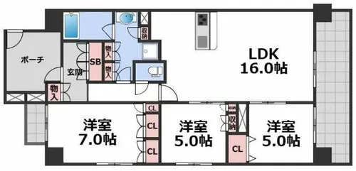 フロンティアタワー日本橋【6階】の間取り