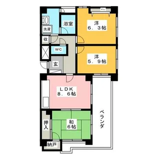 タワーレジデンスHADA【4階】の間取り