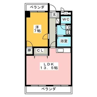 サンセジュール東別院【10階】の間取り