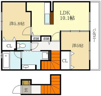 エーデルハイム南端【2階】の間取り