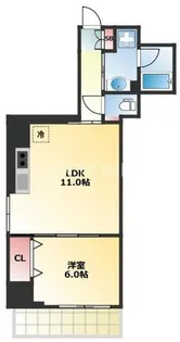 ディオスカーボ難波【9階】の間取り