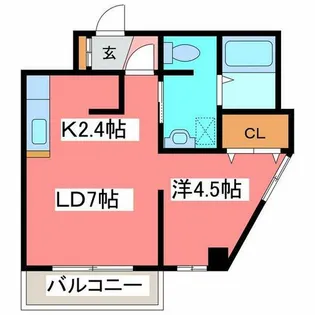 リトルズさっぽろ福住【3階】の間取り