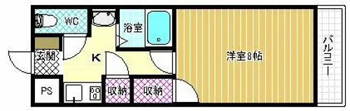 ハイツ岡本【1階】の間取り