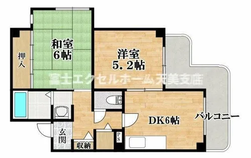 ふぁみーゆ東住吉【403号室】の間取り