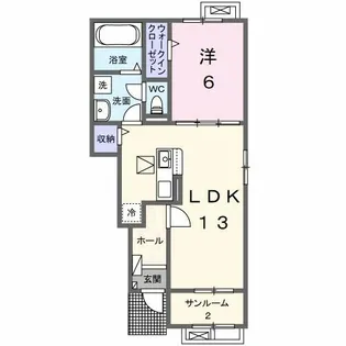 リベルラコッコC【1階】の間取り