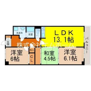 シティ・ライフ城下【6階】の間取り
