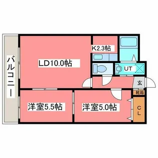 イーストウォール【2階】の間取り