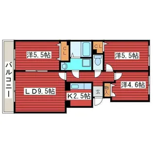 レジデンス月寒【1階】の間取り