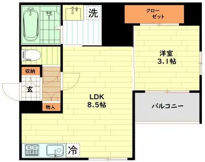 ハーモニーテラス大野【1階】の間取り