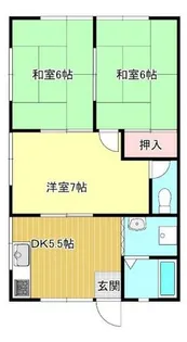 ウイズはかざ【206号室】の間取り