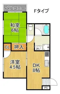 中加賀屋コーポ【6階】の間取り