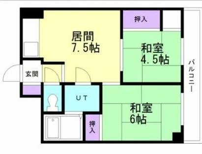 室蘭東町第一住宅【4階】の間取り