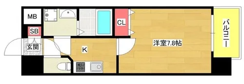 レジデンス大阪レトログラード【7階】の間取り