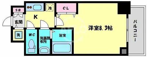 サムティ本町橋ⅡMEDIUS【8階】の間取り