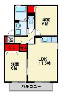 パインテール【202号室】の間取り