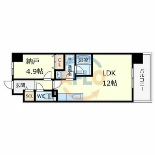 プラウディア今里【5階】の間取り