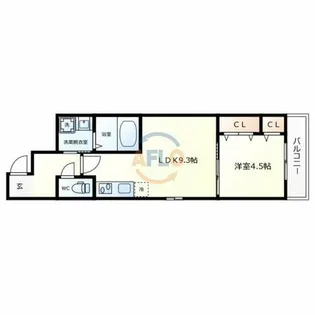 フジパレス今川公園東Ⅱ番館【3階】の間取り