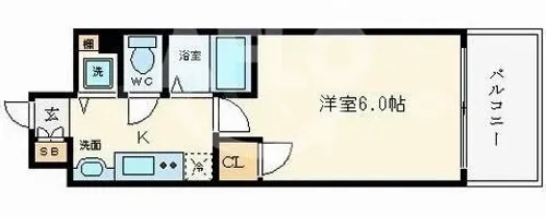 プレサンス難波元町【2階】の間取り