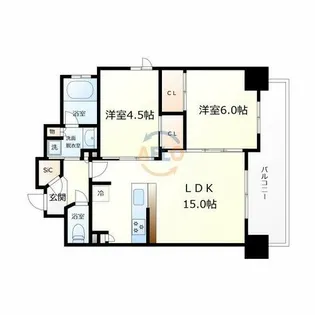 クレアホームズフラン本町橋【14階】の間取り
