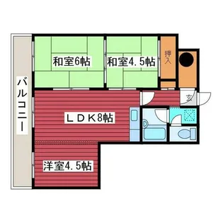 第一山本ハイツ【602号室】の間取り