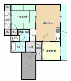 横田コーポ【402号室】の間取り