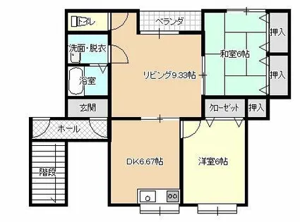 楽市田中アパート【202号室】の間取り