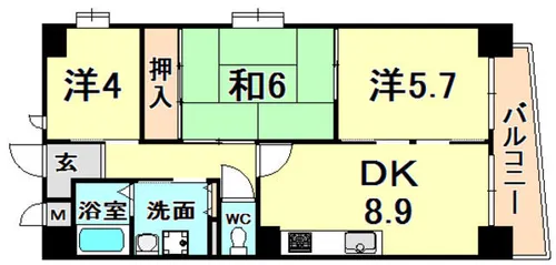 ネオ デンクマール1号館【2階】の間取り