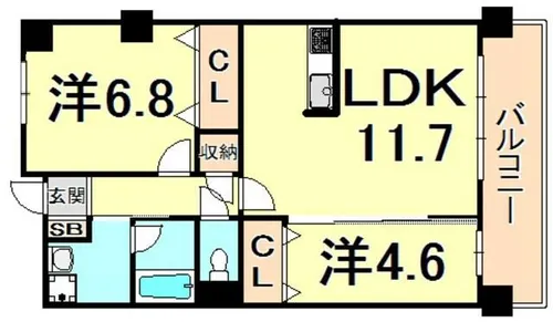 ブライトロード西宮【3階】の間取り