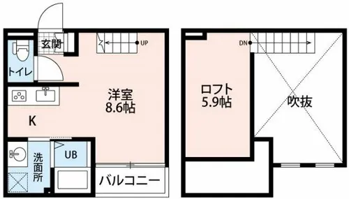 ソレイユ十王【203号室】の間取り