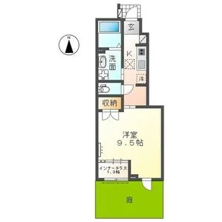 グランディール南川【103号室】の間取り