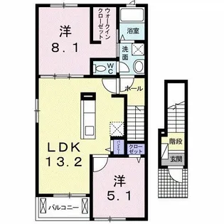 ラスパシオ A【2階】の間取り