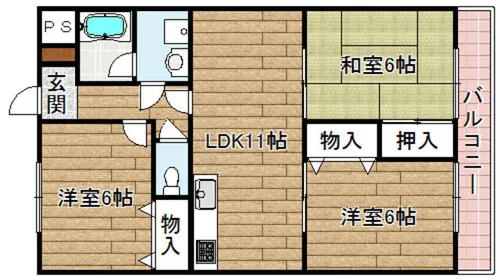 ソレイユハイツM-1【101号室】の間取り