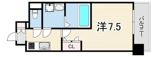 レジュールアッシュ神戸湊川公園【6階】の間取り