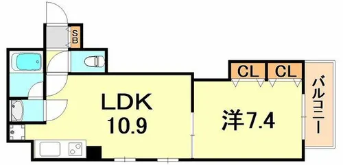 アミーグランコート三宮【11階】の間取り