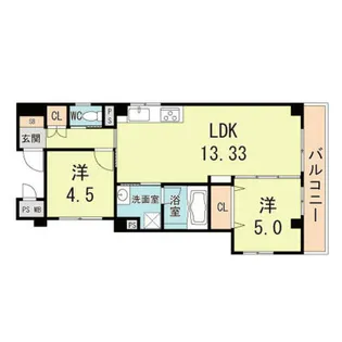 GLICINA神戸三宮【4階】の間取り